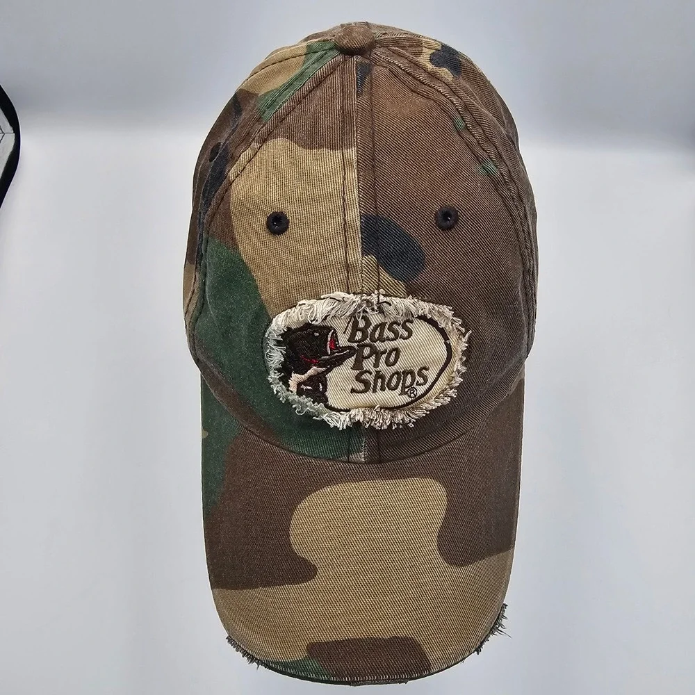 RedHead Bass Pro Shops Camo Strapback Baseball Hat Cap Adjustable Distress OSFM